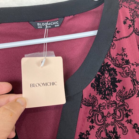 NWT Bloom Chic Womens Plus Sz 30/6X Dressy Button Front Long Sleeve Blouse Top - Picture 5 of 8